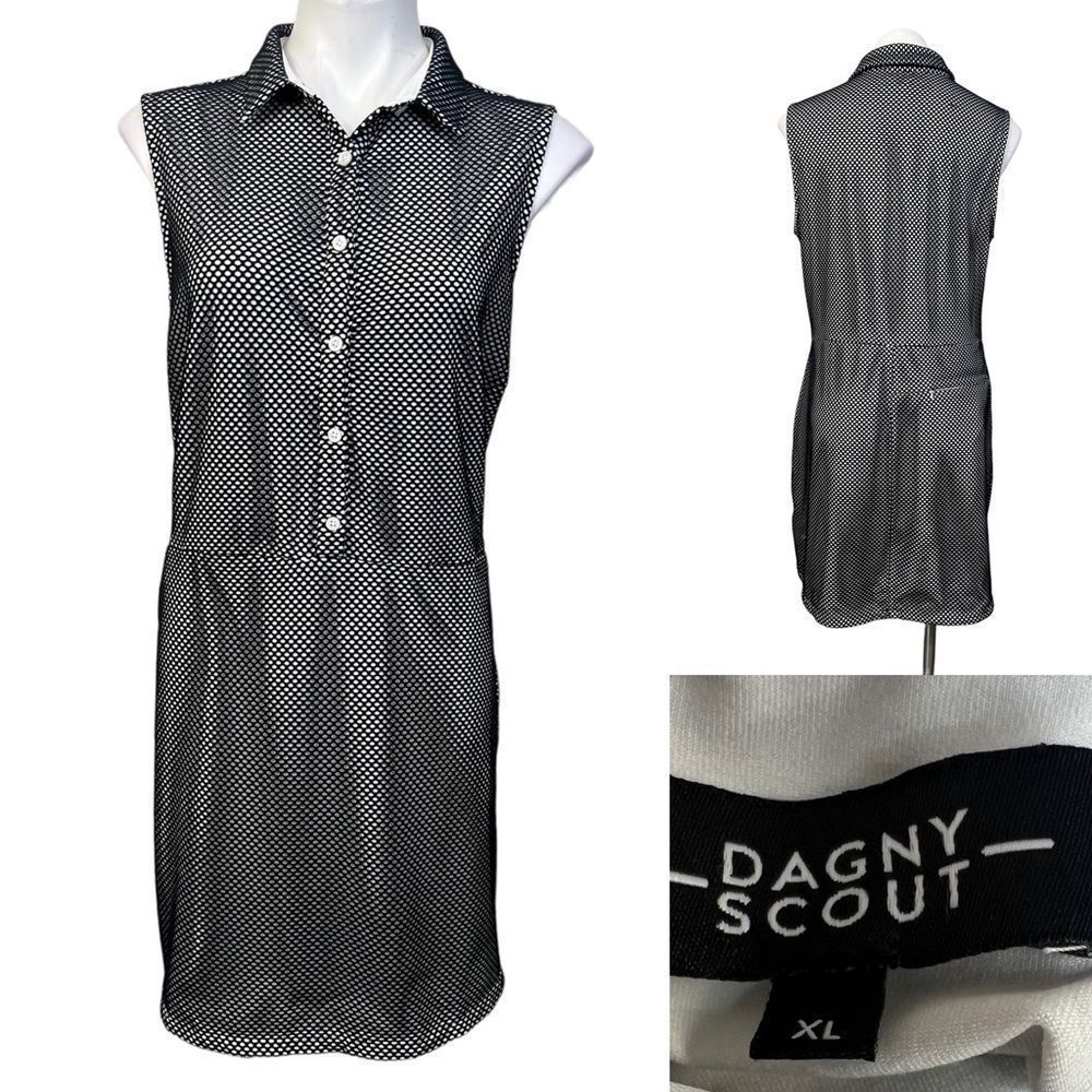 Dagny Scout dress XL black white netted athletic dress *read description*